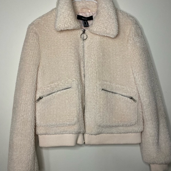 Forever 21 soft pink plush jacket - Picture 3 of 5
